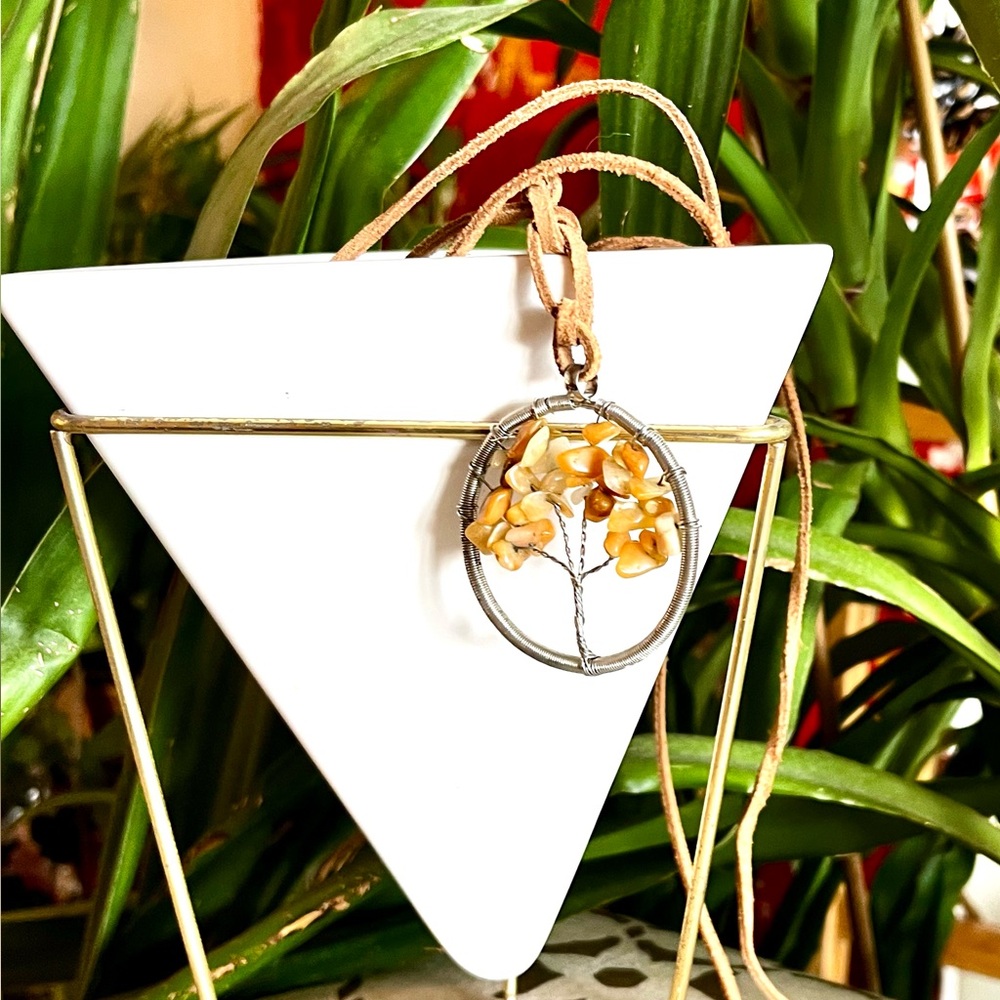 Elegant Gold and Silver Tree Pendant Necklace